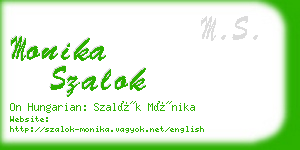 monika szalok business card